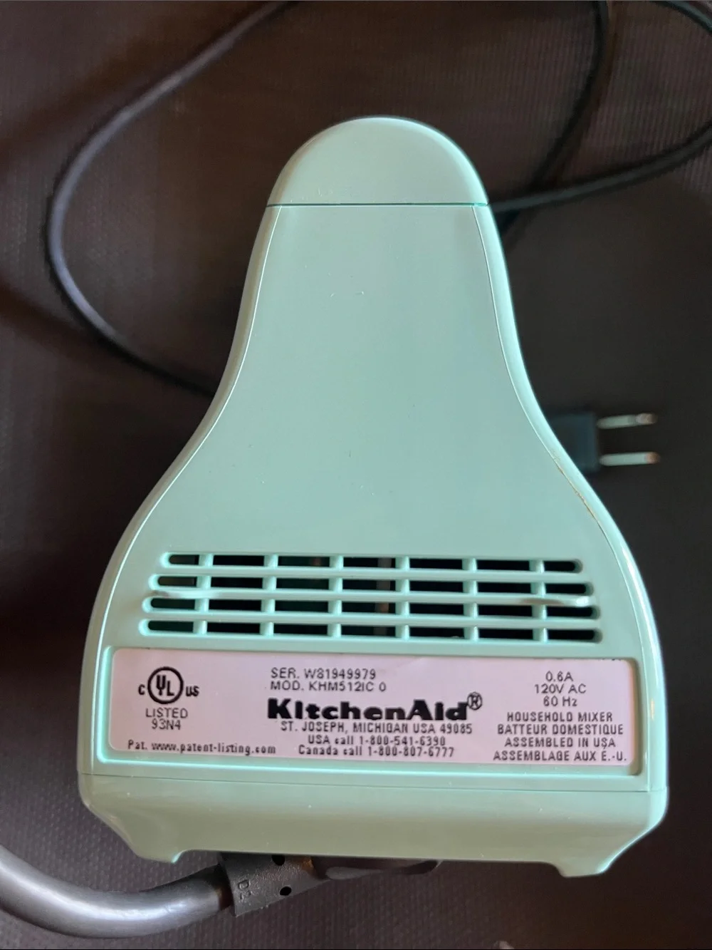 Kitchen-Aid Aqua 5-Speed Hand Mixer